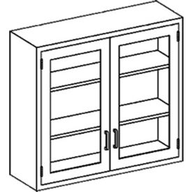 Blickman E35LS Stainless Steel Wall Cabinet with Double Glass Doors 2 Shelves 35
