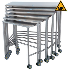 Blickman MRI Safe Stainless Steel Nesting Mobile Instrument Tables 6/Pack 0197821000