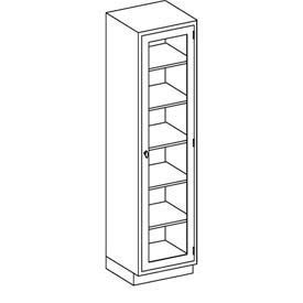Blickman K18HAS Stainless Steel Medical Cabinet with Glass Door 5 Shelves 18-3/4