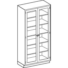 Blickman L35HAS Stainless Steel Medical Cabinet with Glass Doors 5 Shelves 35