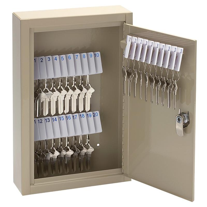 Office Depot Brand High-Security Locking 30-Key Cabinet, 12 11/16inH x 8 1/8inW x 2 1/2inD, Sand (Min Order Qty 3) MPN:201903003
