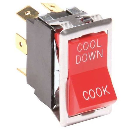 Switch, Rocker, Dpdt, Red MPN:6502