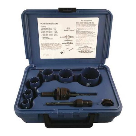 Plumber Bi-Metal Hole Saw Kit, 9 pcs. MPN:9592