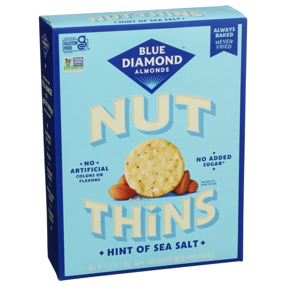 Blue Diamond Nut Thins, Sea Salt, 4.25 Oz, Total Qty 12 MPN:05278