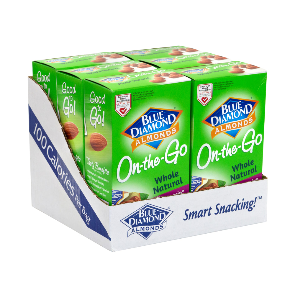Blue Diamond Whole Natural Almonds, 0.63 Oz, Pack Of 42 On-The-Go Pouches MPN:05379