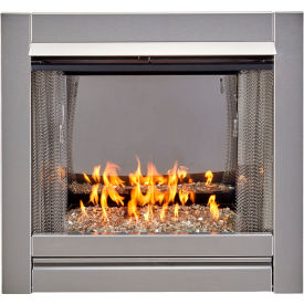 Duluth Forge Ventless Stainless Gas Fireplace Insert w/ Crystal Glass Media 24000 BTU Manual Ctrl DF450SS-G