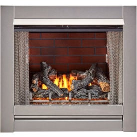 Duluth Forge Outdoor Fireplace Insert with Log Set & Liner 24000 BTU Vintage Red DF450SS-L-VR