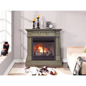 Duluth Forge Dual Fuel Ventless Gas Fireplace w/ Mantel 32000 BTU Remote Control Slate Gray DFS-400R-2GR