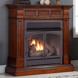 Duluth Forge Dual Fuel Ventless Gas Fireplace w/ Mantel 32000 BTU T-Stat Control Auburn Cherry DFS-400T-2AC