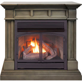 Duluth Forge Dual Fuel Ventless Gas Fireplace w/ Mantel 32000 BTU T-Stat Control Slate Gray DFS-400T-2GR