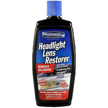 Headlight Lens Restorer, 8 Oz, Bottle, Blue MPN:725-06
