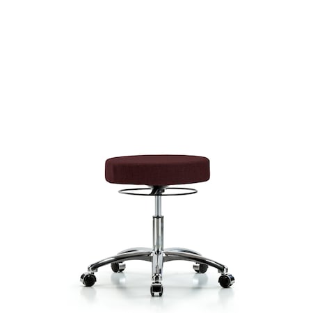 Desk Stool, Chrome, Fabric, Casters, Bur MPN:BR-FDHSO-CR-CC-F41