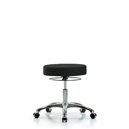 Desk Stool, Chrome, Fabric, Casters, Blk MPN:BR-FDHSO-CR-CC-F42