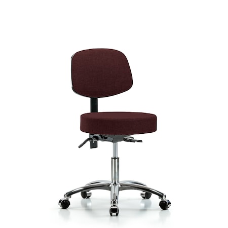 Desk Stool, Fabric, Bk Chrome, Casters, Bur MPN:BR-FDHST-CR-T0-CC-F41