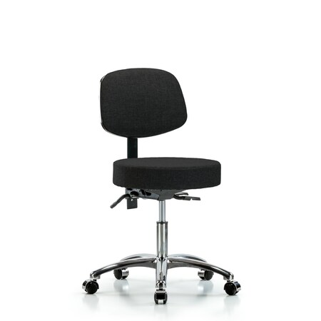 Desk Stool, Fabric, Bk Chrome, Casters, Blk MPN:BR-FDHST-CR-T0-CC-F42