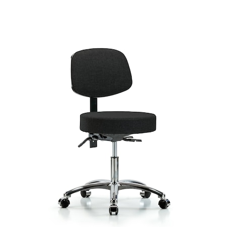 Desk Stool, Fabric, Bk Chrm, Tilt, Cast, Blk MPN:BR-FDHST-CR-T1-CC-F42