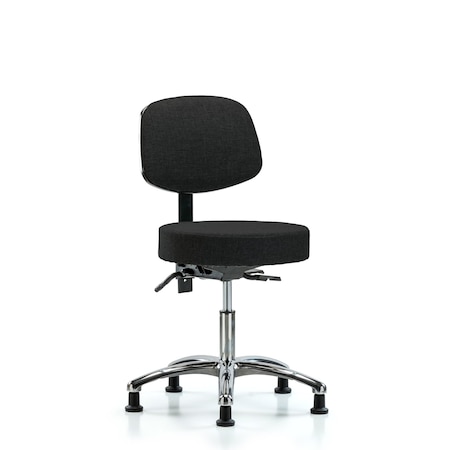Desk Stool, Fabric, Bk Chrm, Tilt, Glids, Blk MPN:BR-FDHST-CR-T1-RG-F42
