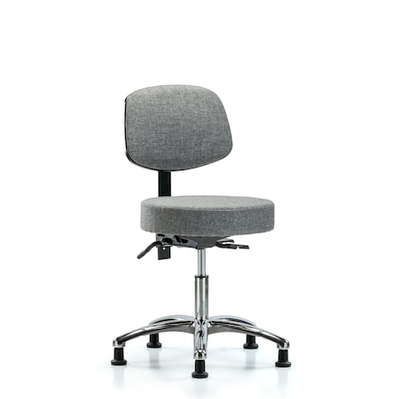 Desk Stool, Fabric, Bk Chrm, Tilt, Glids, Gry MPN:BR-FDHST-CR-T1-RG-F44