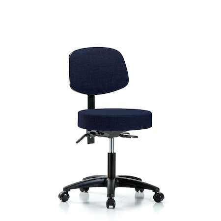 Desk Stool, Fabric, Bk, Casters, Nav MPN:BR-FDHST-RG-T0-RC-F45