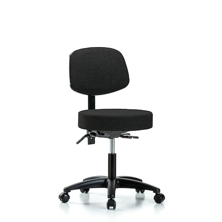 Desk Stool, Fabric, Bk, Tilt Casters, Blk MPN:BR-FDHST-RG-T1-RC-F42