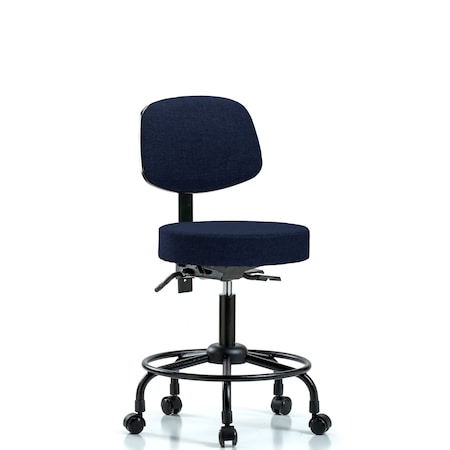Desk Stool, Fabric, Bk, RT, Casters, Nav MPN:BR-FDHST-RT-T0-RC-F45