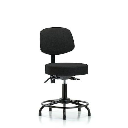 Desk Stool, Fabric, Bk, RT, Glides, Blk MPN:BR-FDHST-RT-T0-RG-F42