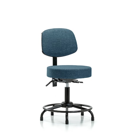 Desk Stool, Fabric, Bk, RT, Glides, Blu MPN:BR-FDHST-RT-T0-RG-F43