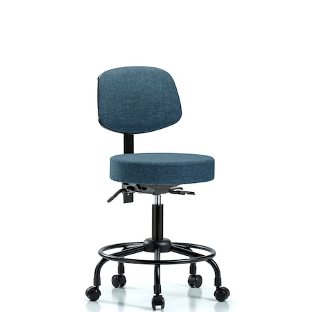 Desk Stool, Fab, Bk, RT, Tilt, Casters, Blu MPN:BR-FDHST-RT-T1-RC-F43
