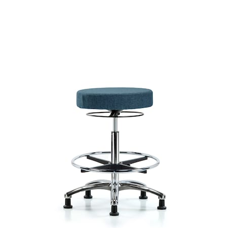 Bench Stool, Hi, Fabric, Chrom, CF, Glids, Blu MPN:BR-FHBSO-CR-CF-RG-F43