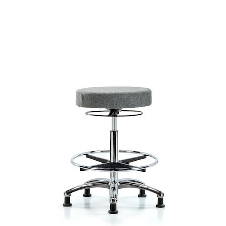 Bench Stool, Hi, Fabric, Chrom, CF, Glids, Gry MPN:BR-FHBSO-CR-CF-RG-F44