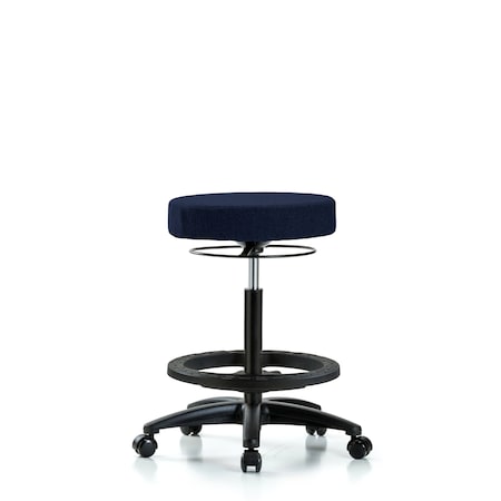Bench Stool, Hi, Fabric, BF, Casters, Nav MPN:BR-FHBSO-RG-BF-RC-F45