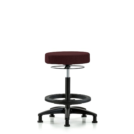 Rutledge Fab Stool without Back-High Bench Height with Black Foot RingandStat Glides in Burgundy Fab MPN:BR-FHBSO-RG-BF-RG-F41