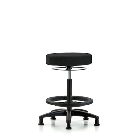 Rutledge Fab Stool without Back-High Bench Height with Black Foot RingandStat Glides in Black Fab MPN:BR-FHBSO-RG-BF-RG-F42