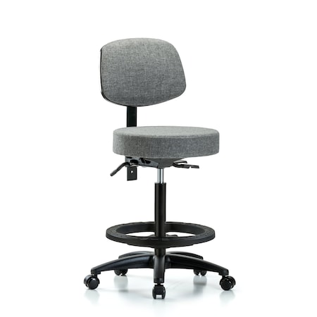 Bench Stool, Hi, Fab, Bk, Tilt, BF, Cast, Gry MPN:BR-FHBST-RG-T1-BF-RC-F44