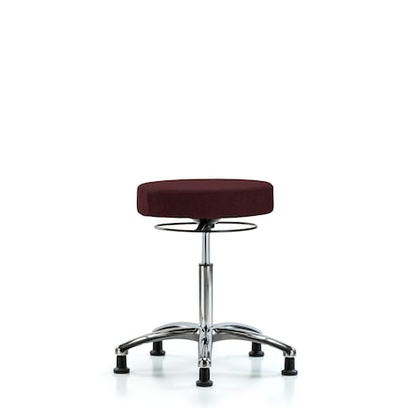 Rutledge Fab Stool without Back Chrome - Med Bench Height with Stat Glides in Burgundy Fab MPN:BR-FMBSO-CR-NF-RG-F41