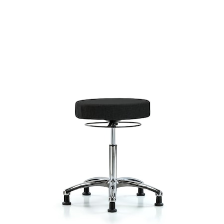 Rutledge Fab Stool without Back Chrome - Med Bench Height with Stat Glides in Black Fab MPN:BR-FMBSO-CR-NF-RG-F42