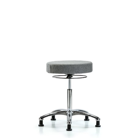 Rutledge Fab Stool without Back Chrome - Medium Bench Height with Stationary Glides in Gray Fab MPN:BR-FMBSO-CR-NF-RG-F44