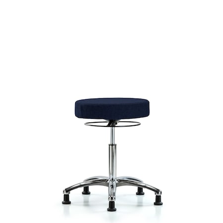 Rutledge Fab Stool without Back Chrome - Medium Bench Height with Stationary Glides in Navy Fab MPN:BR-FMBSO-CR-NF-RG-F45