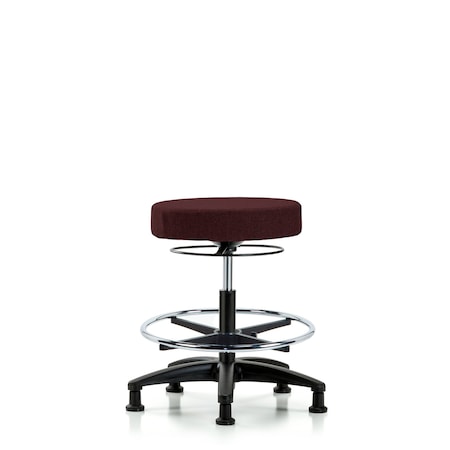 Fab Stool without Back-Medium Bench Height with Chrome Foot RingandStationary Glides in Burgundy Fab MPN:BR-FMBSO-RG-CF-RG-F41
