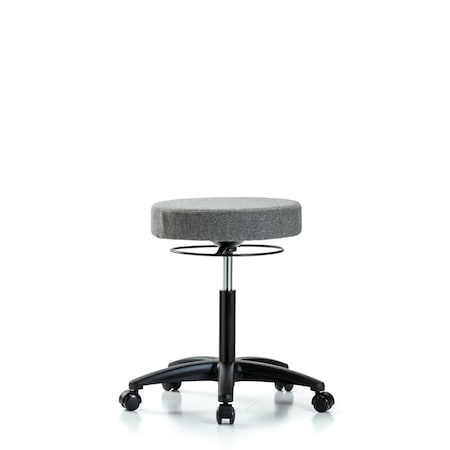 Rutledge Fabric Stool without Back - Medium Bench Height with Casters in Gray Fabric MPN:BR-FMBSO-RG-NF-RC-F44