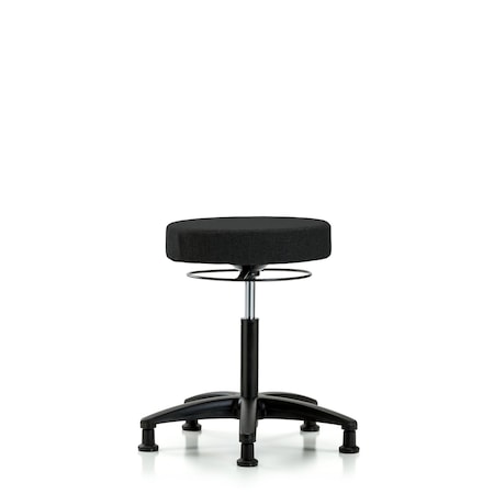 Rutledge Fabric Stool without Back - Medium Bench Height with Stationary Glides in Black Fabric MPN:BR-FMBSO-RG-NF-RG-F42