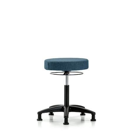 Rutledge Fabric Stool without Back - Medium Bench Height with Stationary Glides in Blue Fabric MPN:BR-FMBSO-RG-NF-RG-F43
