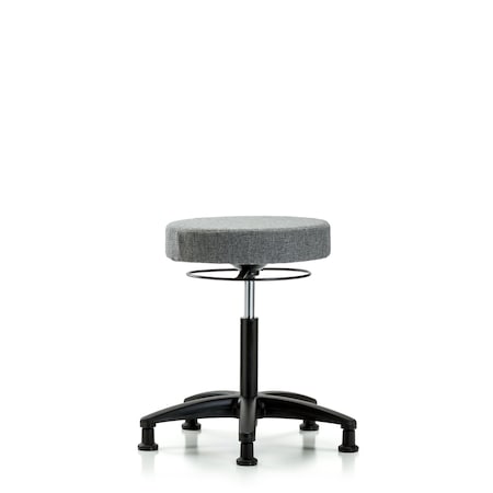 Rutledge Fabric Stool without Back - Medium Bench Height with Stationary Glides in Gray Fabric MPN:BR-FMBSO-RG-NF-RG-F44