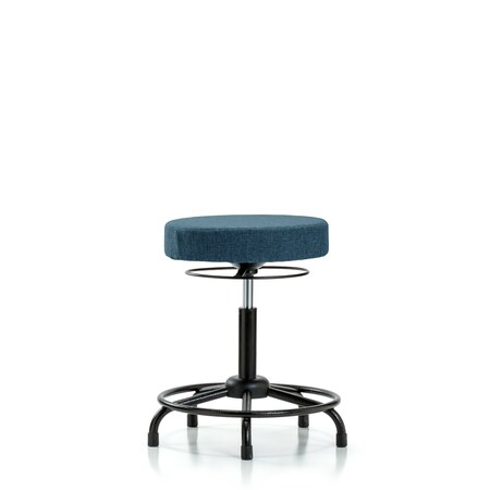 Rutledge Fab Stool without Back-Medium Bench Height with RT BaseandStat Glides in Blue Fab MPN:BR-FMBSO-RT-RG-F43