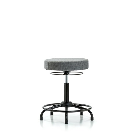 Rutledge Fab Stool without Back-Medium Bench Height with RT BaseandStat Glides in Gray Fab MPN:BR-FMBSO-RT-RG-F44