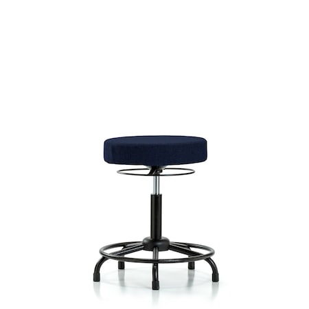 Rutledge Fab Stool without Back-Medium Bench Height with RT BaseandStat Glides in Navy Fab MPN:BR-FMBSO-RT-RG-F45