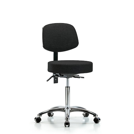 Bench Stool, Med, Fabric, Bk Chrom, Cast, Blk MPN:BR-FMBST-CR-T0-NF-CC-F42