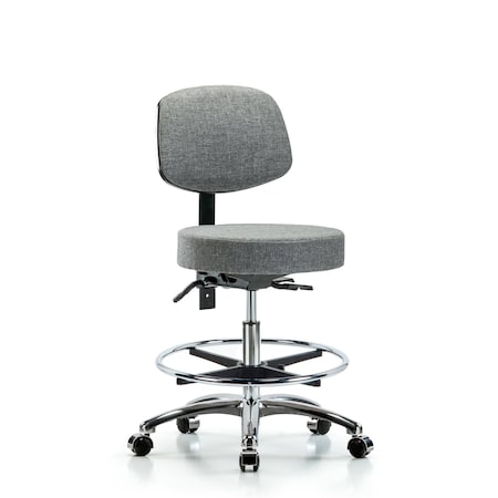 Bench Stool, Med, Fabric, Bk CF, Cast, Gry MPN:BR-FMBST-CR-T1-CF-CC-F44