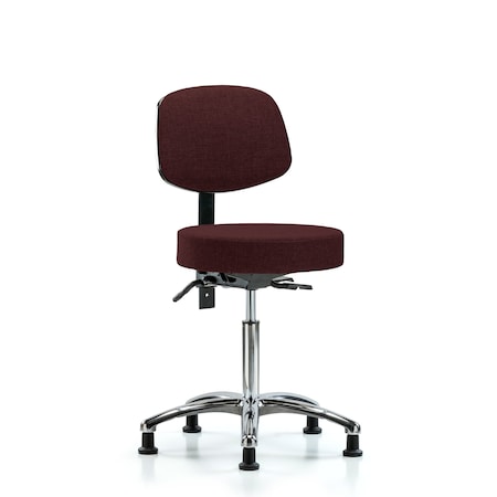 Rutledge Fab Stool with Back Chr-Medium Bench Height with Seat TiltandStat Glides in Burgundy Fab MPN:BR-FMBST-CR-T1-NF-RG-F41