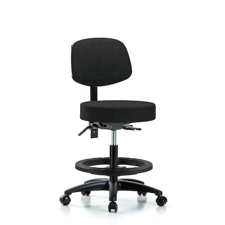 Bench Stool, Med, Fab, Bk, BF, Casters, Blk MPN:BR-FMBST-RG-T0-BF-RC-F42